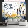 2D Feliz Dia del Padre Backdrop Watercolor Dad & Daughters Party Background Banner