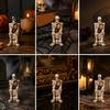 Whimsical Bathroom Decor Skeleton on Toilet Figurine, Funny Gothic Statue, Spooky Aged Texture Figurine Halloween Resin Ornament for Home Office Shelf