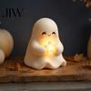 Halloween Party Atmosphere Light Cute Up Ghost Decoration, Small Statue Night Light, Indoor Tabletop Resin Table Decoration for Indoor, Kitchen Tiered