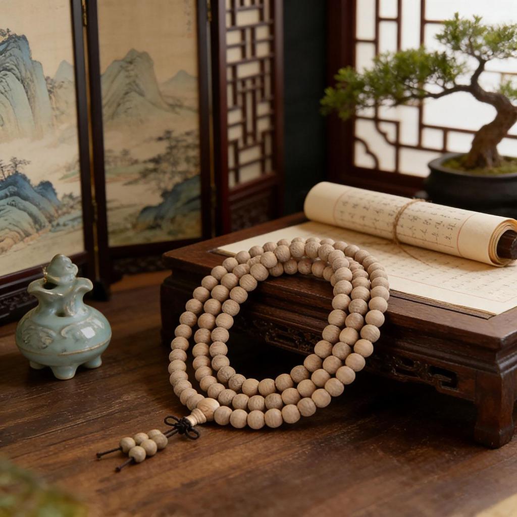 Buddhist Bead Bracelet Nan Style 108 Beads Men and Women Bracelet 6mm Elastic Cord Buddhist Beads Prayer Beads Round Beads Couple Style Accessory