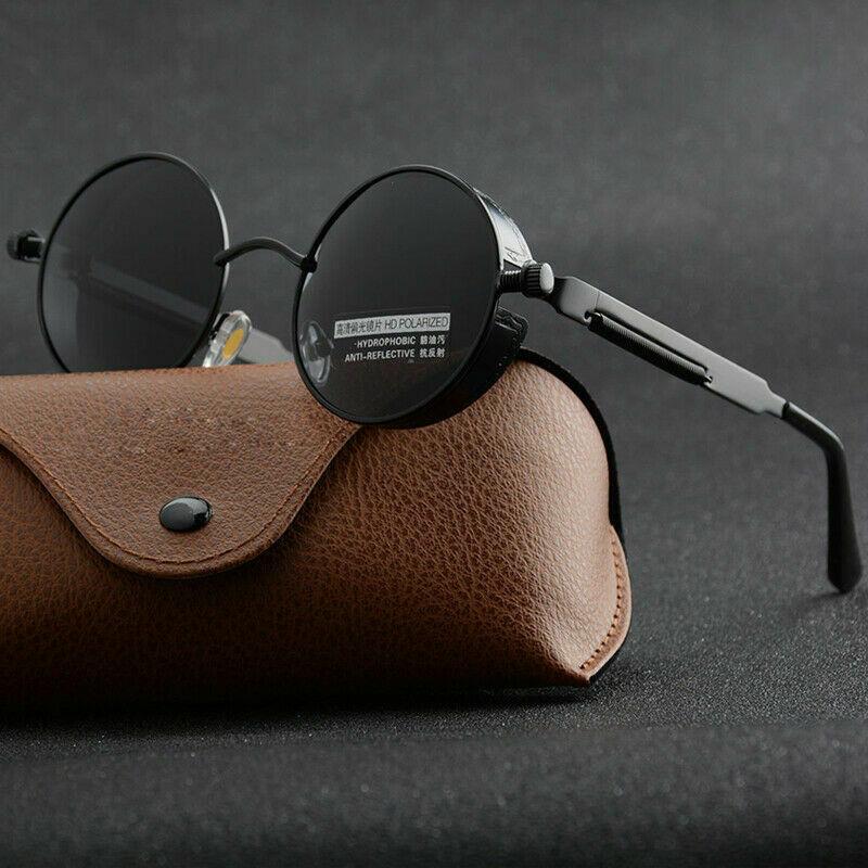 1PC Polarized Steampunk Men's Sunglasses New Design Round UV400 Sunglasses