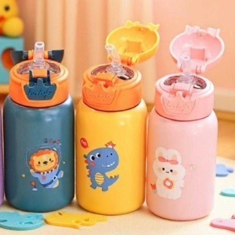 with Straw Kids Thermos Bottle 480ml Thermal Water Bottle Children's Water Kettle  for Toddlers