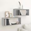 VidaXL Cube Wall Shelves 2 Pcs Sonoma Grey 60x15x23 Cm Wood 815927