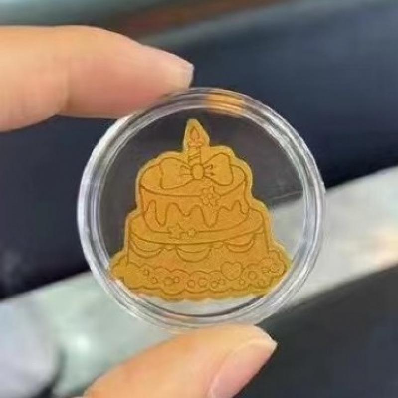2mg Gold-Plated Wealth-Attracting Mobile Phone Sticker with Adhesive Backing