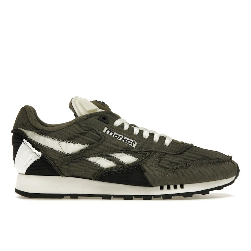 Market X Reebok Classic Leather Pump Army Green Unisex Sneakers Core-Black Chalk 100069830