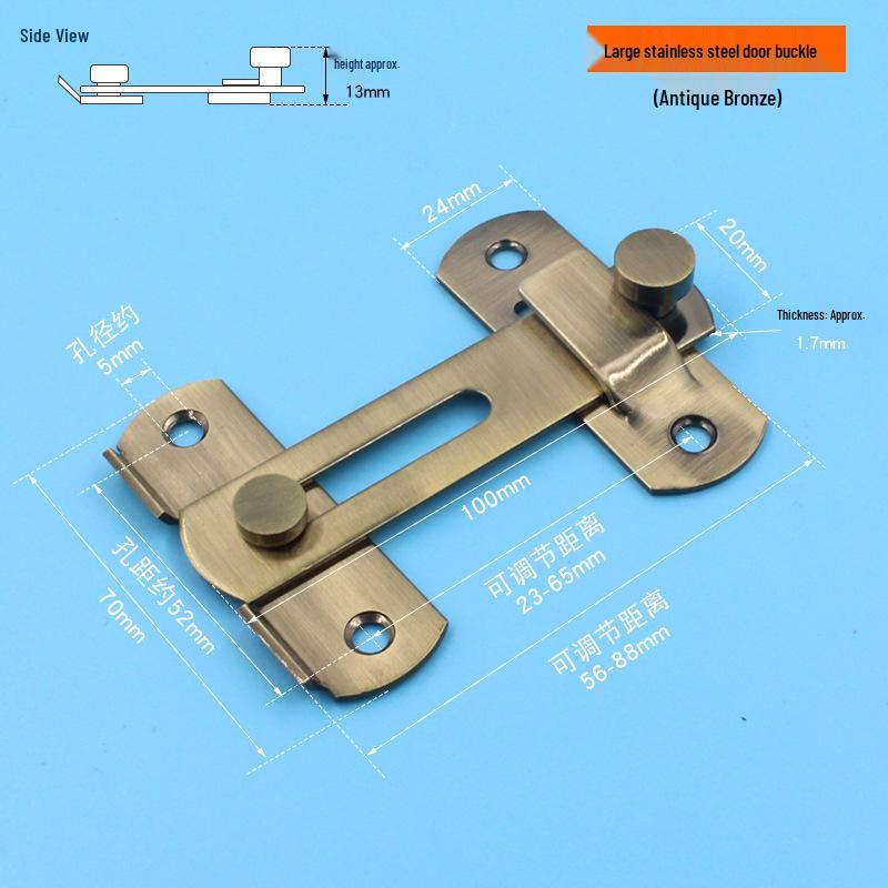 Нержавеющая сталь 90° Задвижка-шпингалет для раздвижных дверей для ванной комнаты и окон