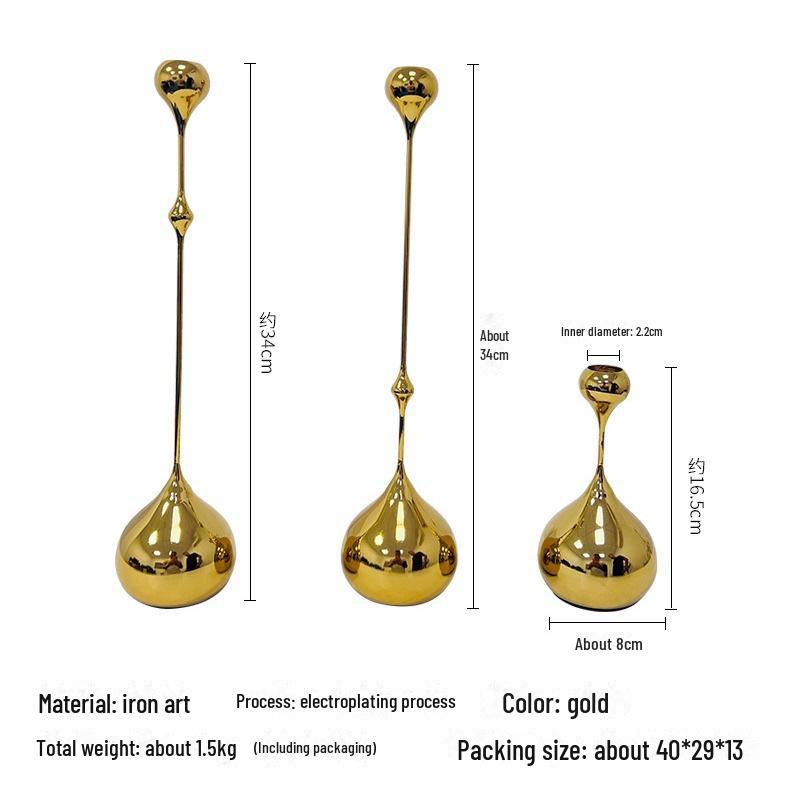 Элегантные металлические подсвечники в форме капель воды для обеденного стола, прихожей или гостиной - роскошный современный декор