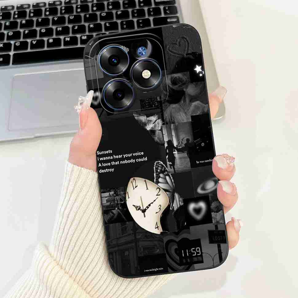 Розовый Кот Для Tecno Spark Go 2024 Чехлы BG6 Мягкий Силиконовый Чехол Для Tecno Spark 20 Spark20 SparkGo 2024 Корпус Чехол Для Телефона