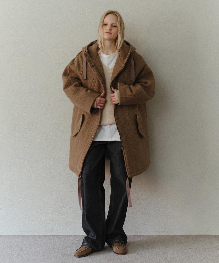 Urago Wool Padded Hood Coat_Brown