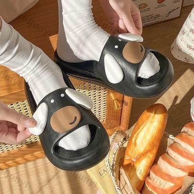 Женские милые сандалии Cloud, летние 2025 г., новые милые шлепанцы с мультяшными ушами и собачками, женские повседневные удобные комнатные домашние пляжные шлепанцы