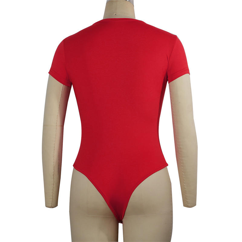 Женский боди с коротким рукавом и круглым вырезом, облегающий, однотонный, сексуальный открытый дизайн, повседневный наряд, сочетающийся с облегающим топом-боди