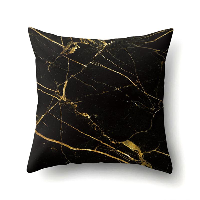 Nordic Ins Marble Polyester Pillowcase Car Decoration Home Printed Waist Cushion Pillowcase