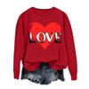Женская повседневная мода ко Дню святого Валентина с принтом, длинным рукавом, круглым вырезом, толстовки, пуловеры, топы
