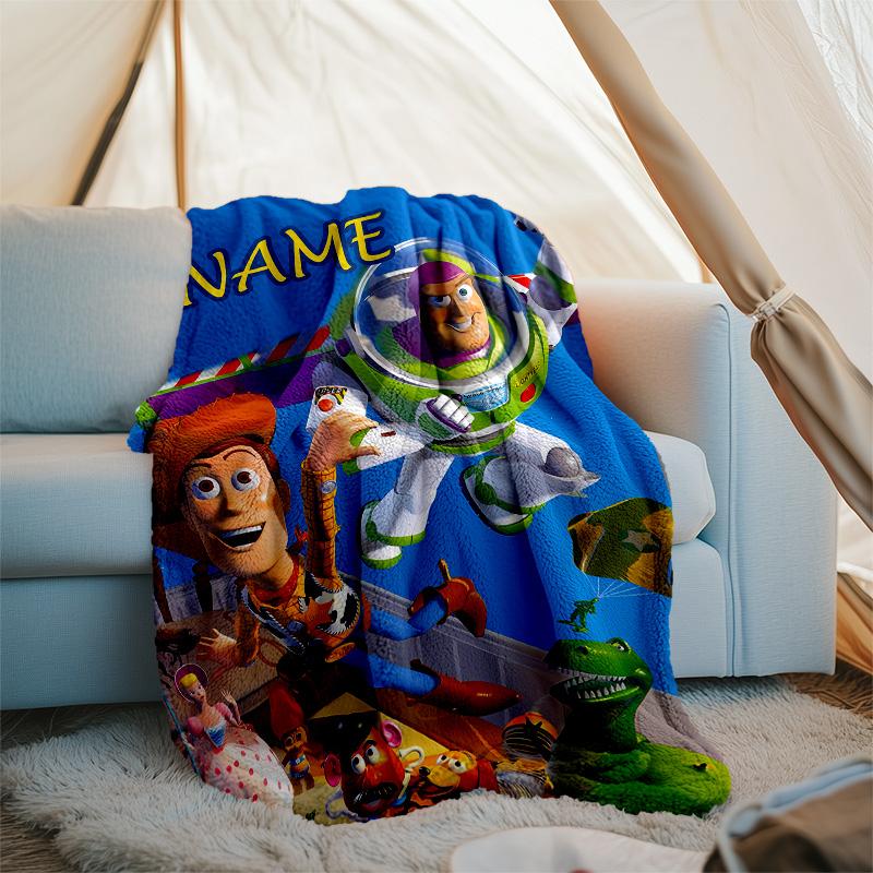 Customizable Toy Story Throw Blanket – Personalized Name, All-Season Cozy Snug Blanket, Machine Washable, Personalized Blanket