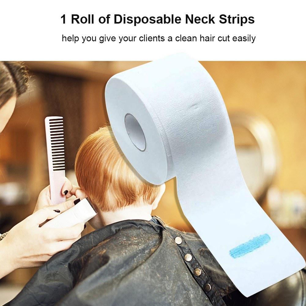 100 шт./рулон одноразовые полоски для шеи, бумажный воротник, эластичные парикмахерские полоски для парикмахерских, полоски для стрижки волос