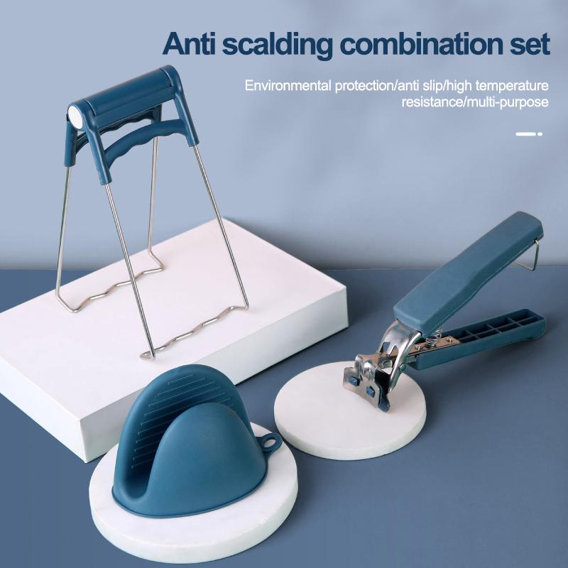 Non-Slip Anti Scalding Clip Stainless Steel Meal Bowls Tongs Kitchen Bowl Clip Gripper Durable Pot Clips Kitchen Accessories