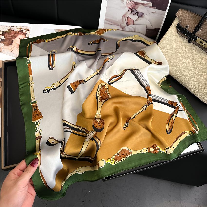 Шарф из конского шелка, легкий роскошный женский шарф, имитация шелка, маленький квадратный шарф 70 см, шаль для защиты от солнца