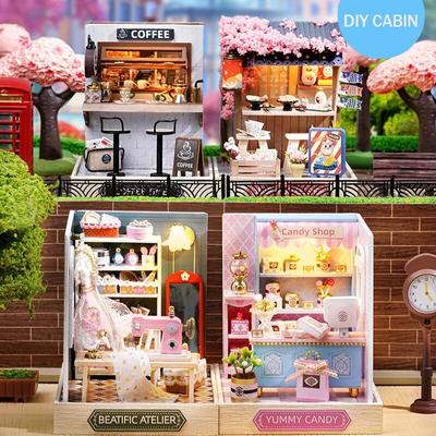 Миниатюрный кукольный домик DIY, небольшой комплект для дома, игрушки для комнаты, украшения для дома, спальни с мебелью, деревянная головоломка, ремесленные кукольные домики