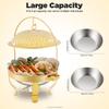 Gold Buffet Food Warmer Chafing Dish with Alcohol Burner, 6.3QT Stainless Steel Party Server for Catering, Wedding, Home Kitchen