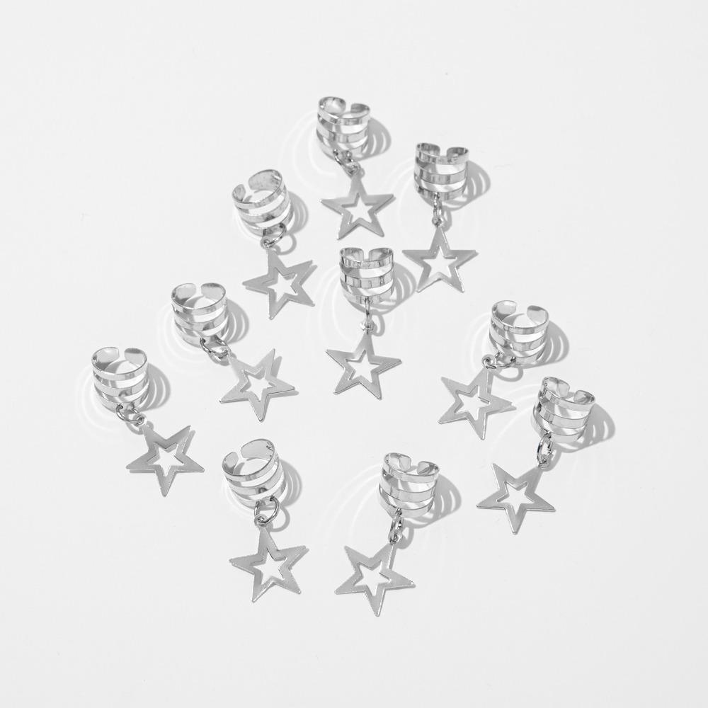 10pcs Dread Locks Dreadlocks Beads Hair Braiding Hair Braid Tubes Hollow Out Hair Ring  Men