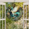 White Green Phoenix Wind Chime Outdoor Garden Patio Decor Weatherproof 3D Art with 360 Rotating Hook Holiday Christmas Gift