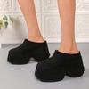 Women Platform Suede Slippers Winter Plush Casual Mules Shoes New Super High Heels Shoes 2025 Trend Fad Flip Flops Zapatos Mujer
