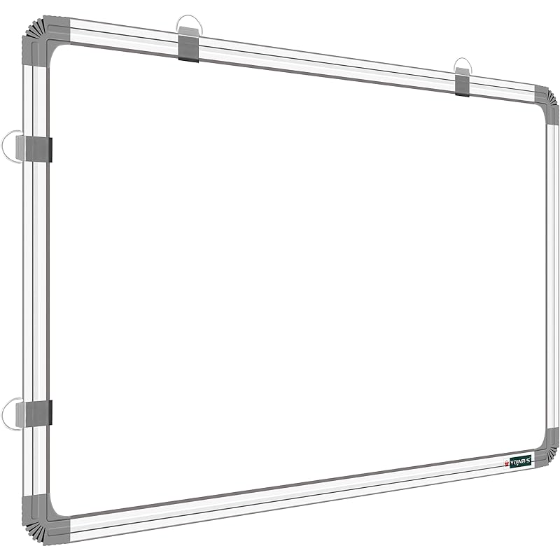 Yajnas Non Magnetic 2X1.5 Feet Double Sided White Board And Chalk Board Both Side Writing Boards, One Side White Marker