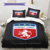 Olympique Lyonnais Pattern Bedding Set Quilt Cover Pillowcase Home Decor Gift (1 * duvet cover + 2 * pillowcase, without core)