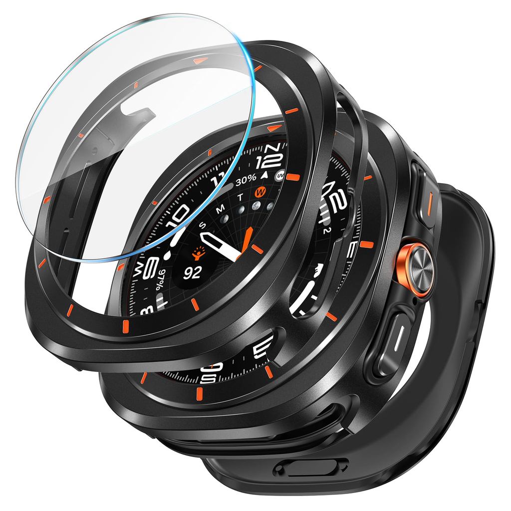 Metal Case+Tempered Glass Film for Samsung Galaxy Watch Ultra 2025 47mm Hard Protective Cover for Galaxy Watch Ultra Accessories