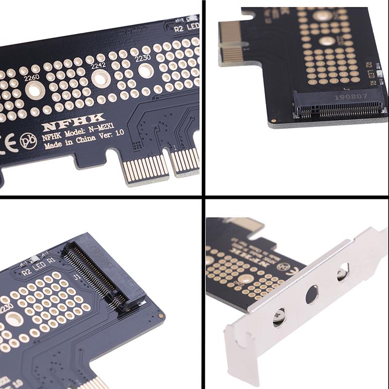 Карта адаптера Nvme Pcie M.2 Ngff SSD к карте PCIe X1 Карта адаптера Pcie X1 к карте M.2 с кронштейном
