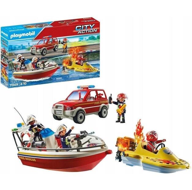 Конструктор Playmobil 71569 действие пожарной охраны на воде