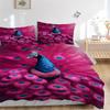 3pcs Peacock Feather Print Duvet Cover Set, 1 Duvet Cover + 2 Pillowcases (No Insert), High-Definition Print, Home & Dorm yy251123006