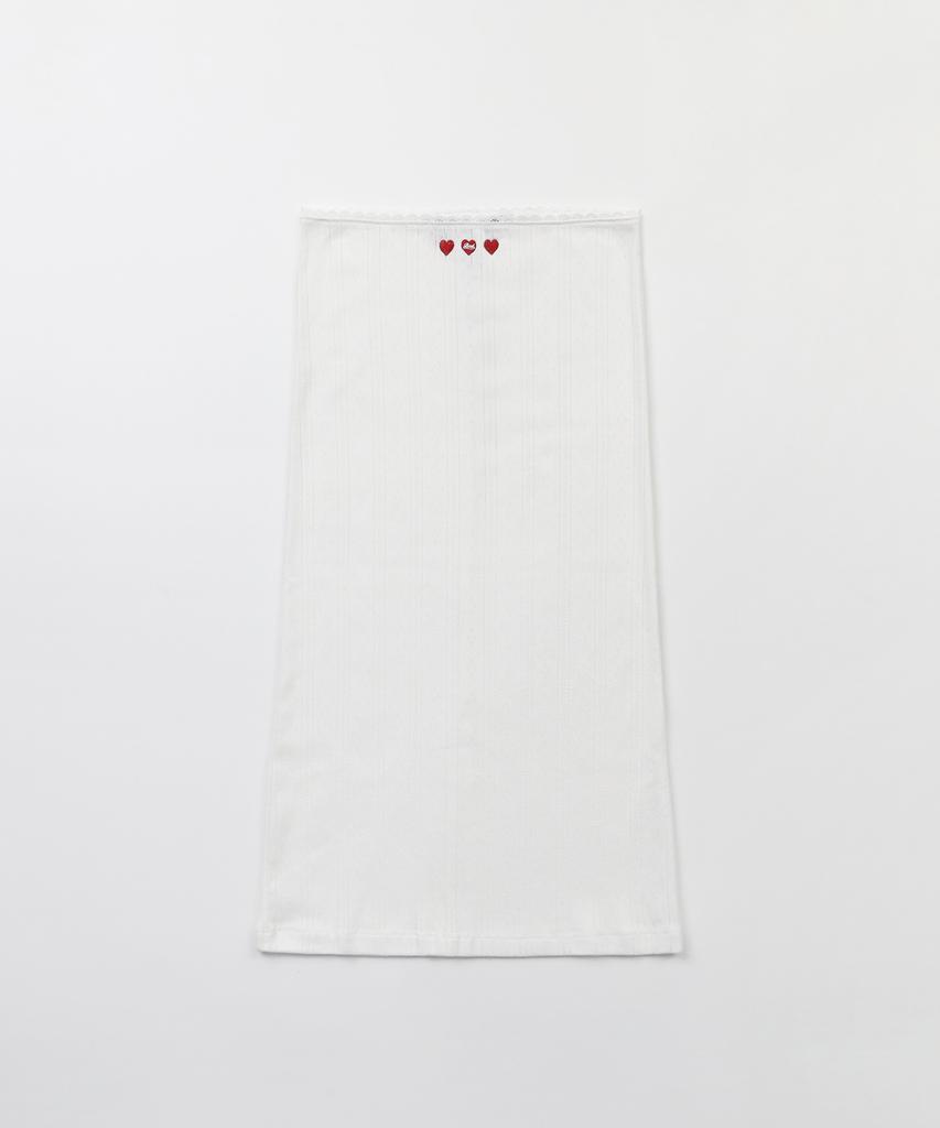 Bad Blood Classic Logo Pointel Midi Skirt - White
