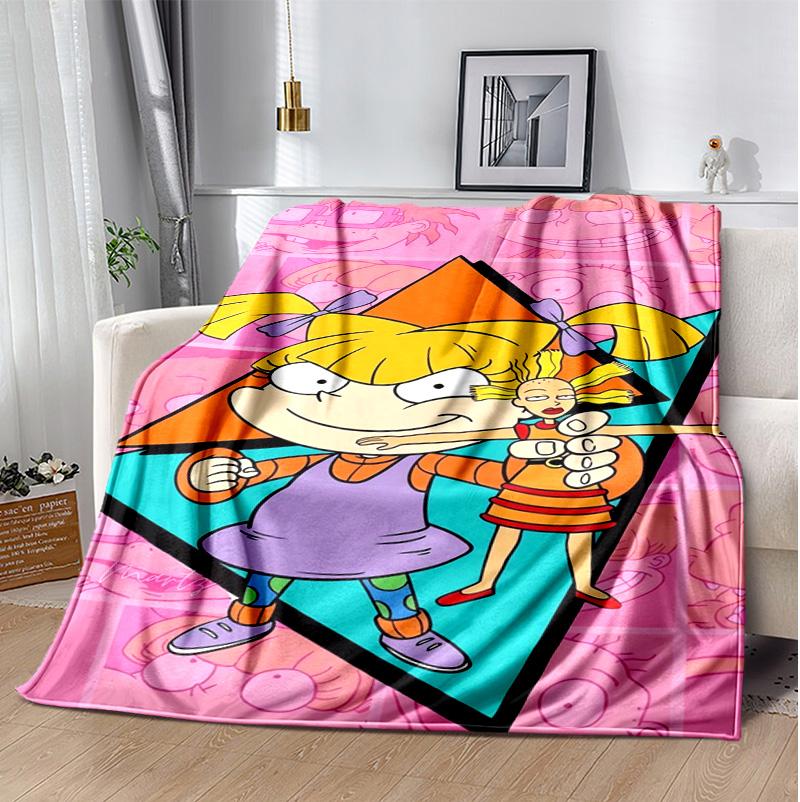 Rugrats Paris Flannel Blanket Soft Warm All-Season Throw, Design for Camping, Car Travel, Hiking Sofa, Bed, Office Perfect Gift for Parties