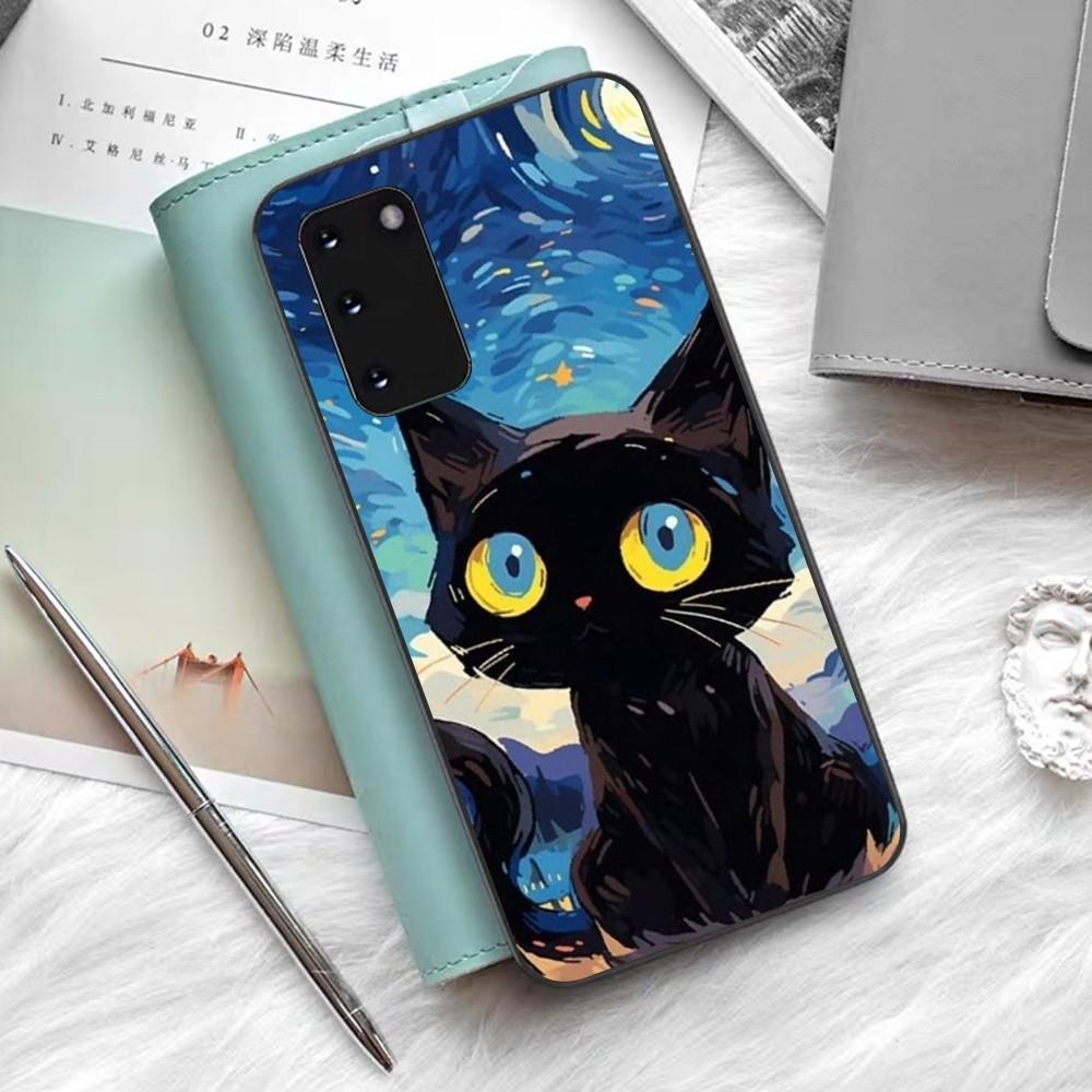 Чехол для телефона «Звездное небо с котом» для Samsung S 9 10 20 21 22 23 30 23 24 Plus Lite Ultra FE S10lite Fundas