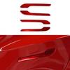 4X Red Carbon Fiber Outdoor Handle Panel Cover Trim For Tesla Model 3/Y 2017-22