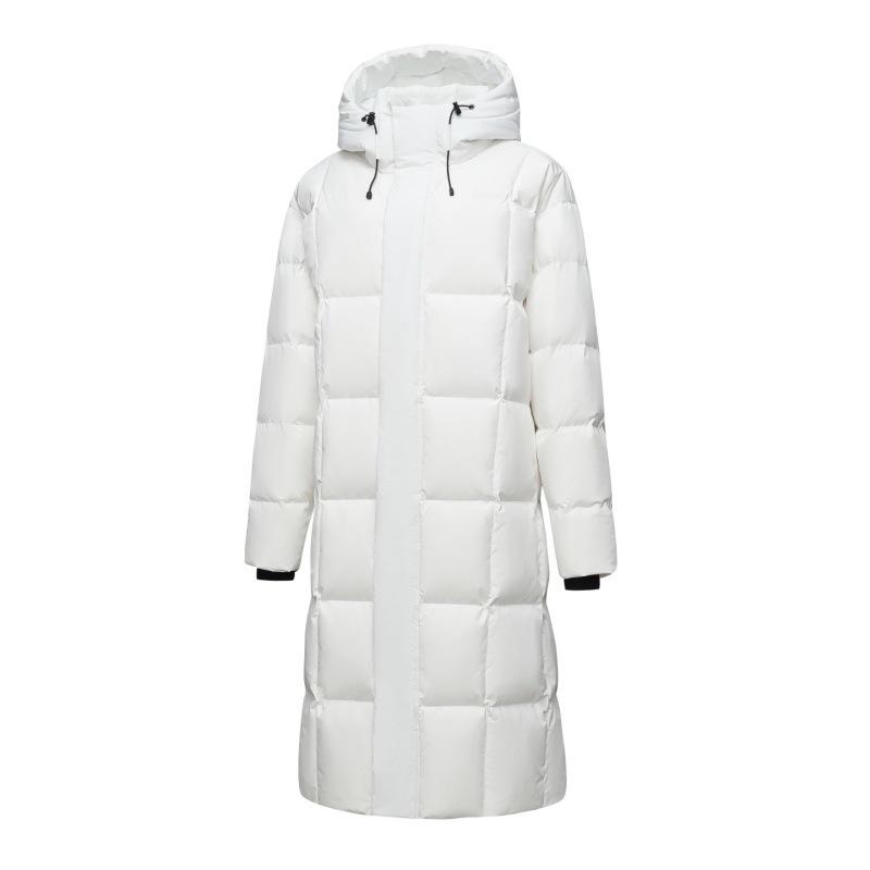 Модная длинная мужская зимняя пуховая куртка 2025 года - Белый утиный пух, Повседневный гонконгский стиль, Однотонная, Теплая верхняя одежда