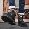 Fashion2024 Новые кроссовки ручной работы для молодежи Желтые мужские дорожные ботинки Модные мужские кожаные ковбойские ботинки Повседневные высокие балетки для отдыха на природе