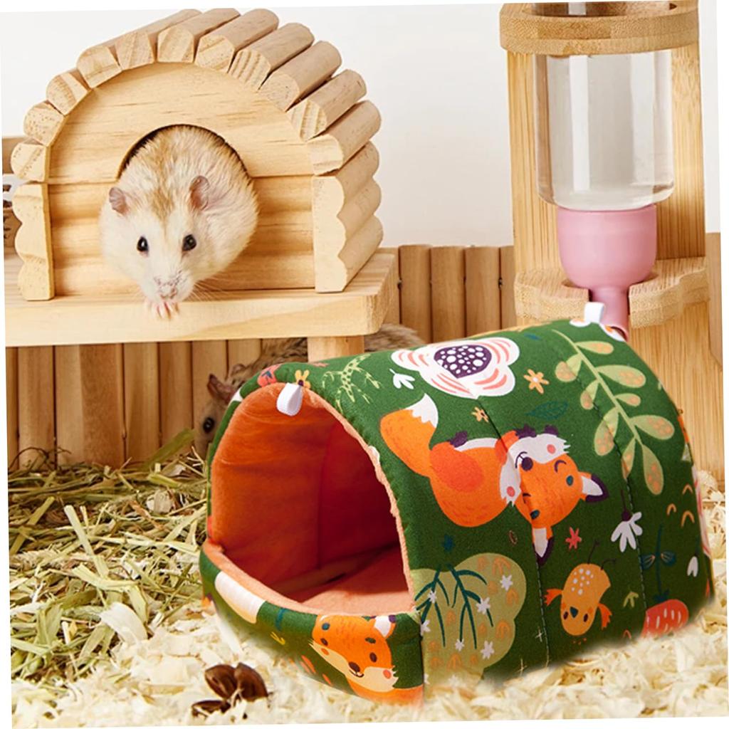 Guinea Pig Hideout Bed 2 Pack Warm Plush Small Pet Sleeping Cave 8x8in