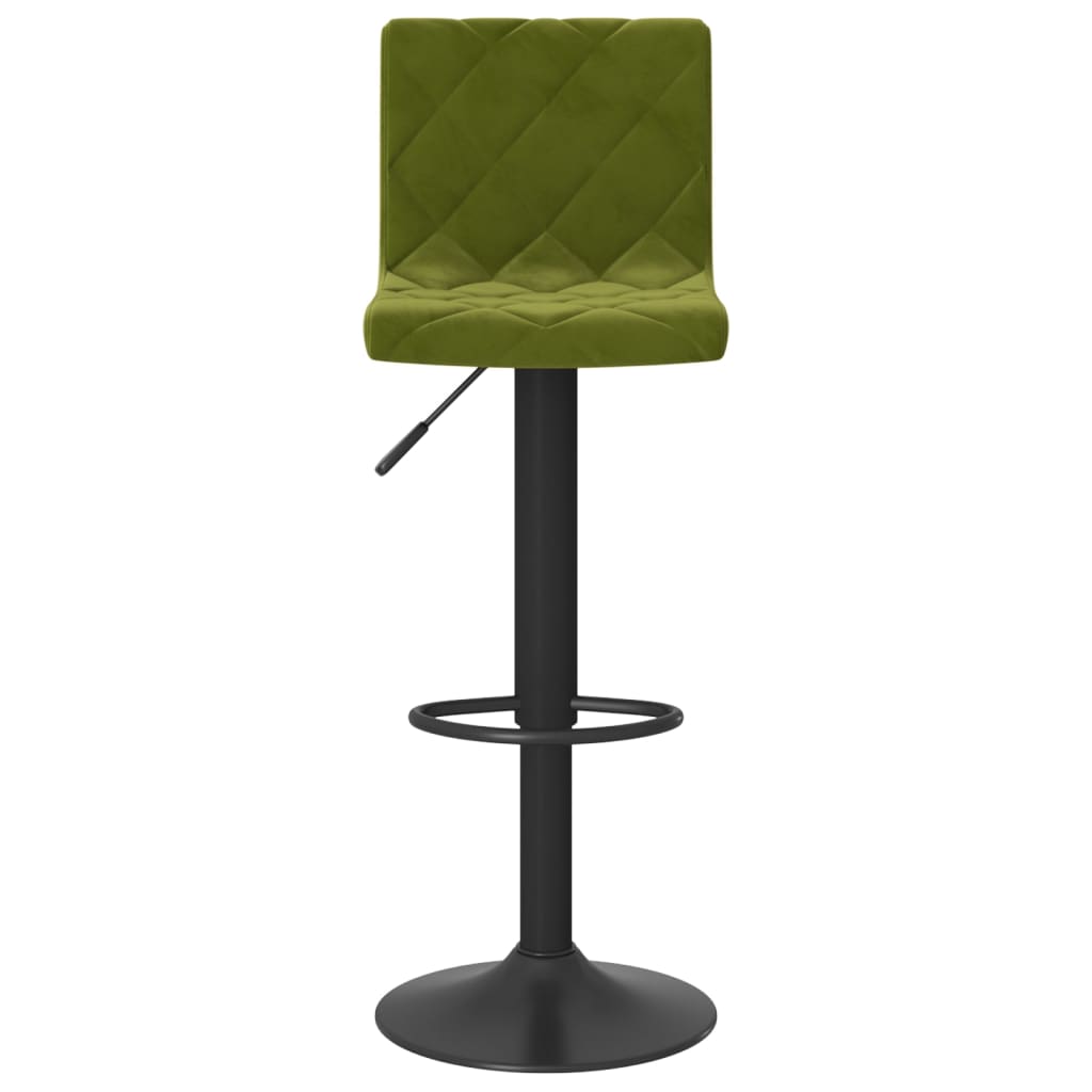 Bar Stool Set of 2 Light Green Velvet