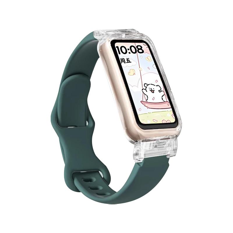 Прозрачный чехол+Ремешок для Huawei Band 10/9/8 Аксессуары Спортивный силиконовый браслет pulseira correa для Huawei Band 10 9 NFC/8 NFC