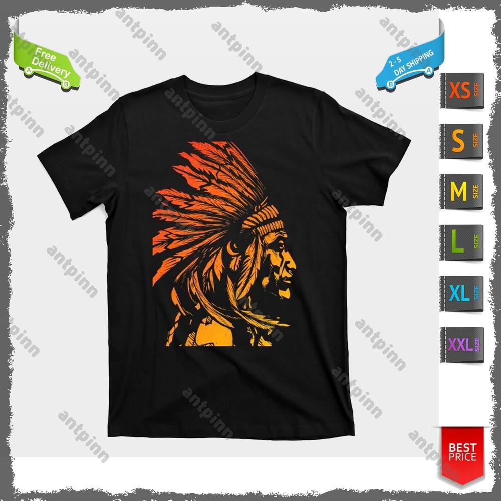 Native American Chief Graphic Print T-shirt