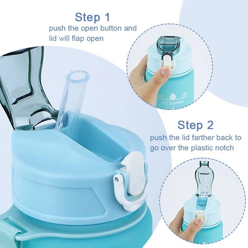 1L Water Bottle Motivating Sports Water Bottle Airtight Drinking Bottles for Outdoor Travel Bottle