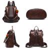 Zhongningyifeng ZNYF Backpack with Zippered Shoulder Popular with Girls Women's Back, Leather, Anti-theft, Waterproof, 2-Way Bag, (Coffee)