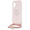 Guess Guhmp16Shctsgnsp Iphone 16 6.1    Różowy/Pink Hardcase Crossbody Cord Script Magsafe