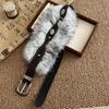 Retro Leather Fur Belt Punk Y2K Plush Waist Belt Personality Furry Waistband  Daily