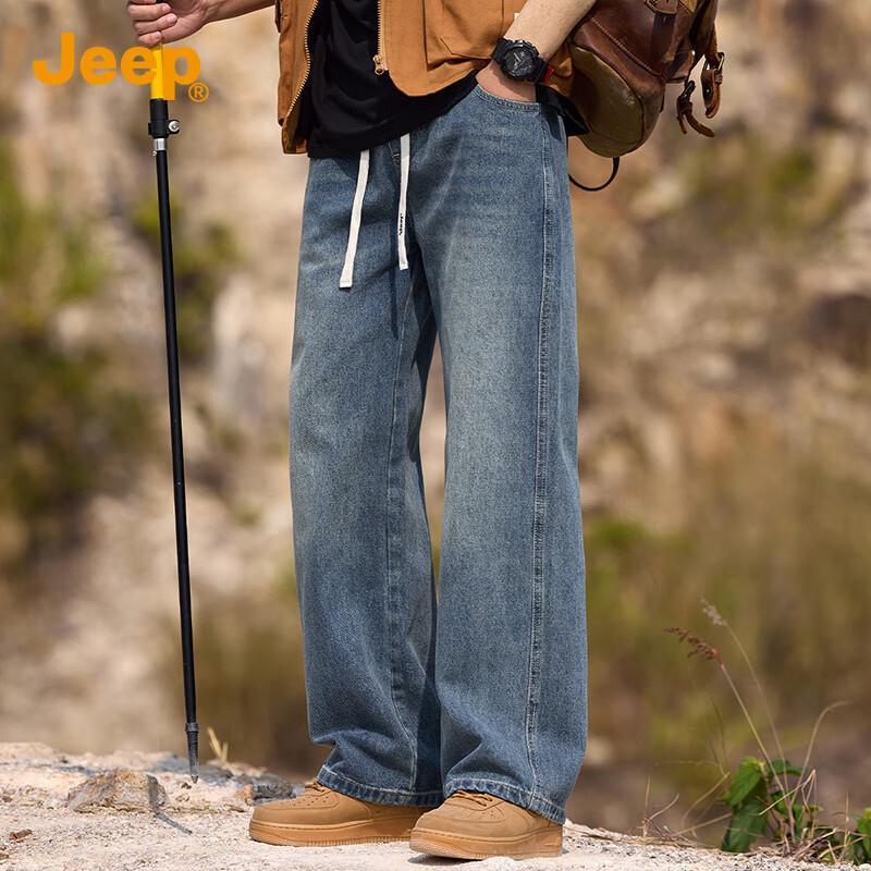 Jeep Мужские джинсы из денима свободного прямого кроя