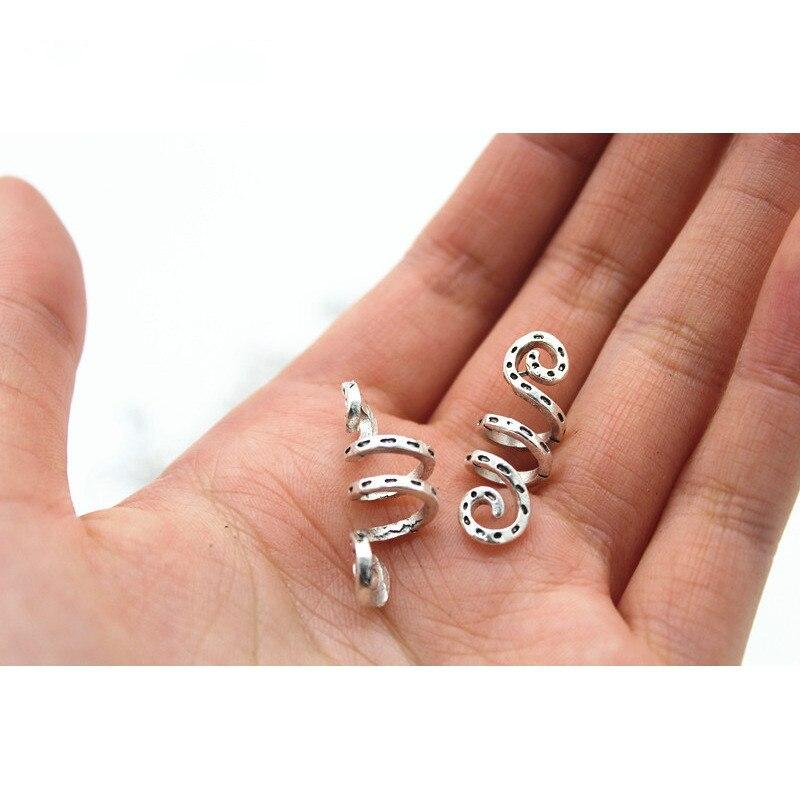 5 шт. серебряные спиральные подвески викингов для волос, коса, борода, дреды, бусины, зажимы, манжеты, винтажные изысканные кольца для волос, аксессуары