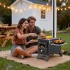 Outdoor Stove Wood Burning with 5 Pipes Accessories, Large Firebox Heating Cooking Hot Tent Camping Stove, Portable Stainless Steel for Outdoor,