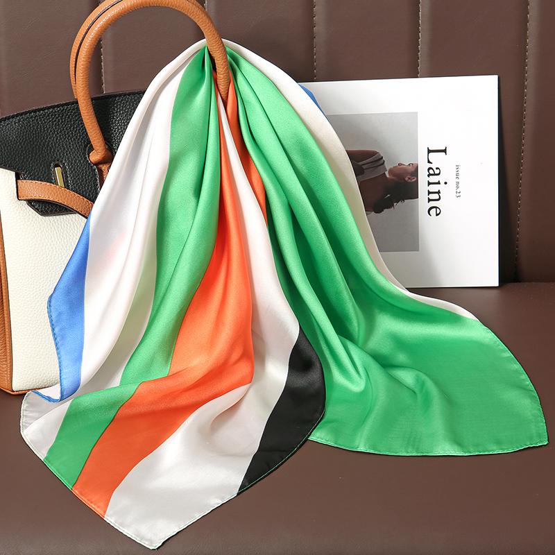 Роскошные повязки для волос хиджаб квадратный шелковый шарф для женщин шейный платок женский атласный платок лента повязка на голову модные обертывания бандана